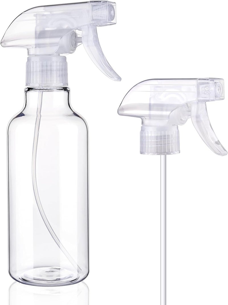 Hethyo Spray Bottles Plastic Spray Bottle for Hair Mist/Stream Heavy Duty Empty Spray Bottles for Cleaning Solutions, Plants, Cooking (12oz-Clear+nozzle) - Image 1
